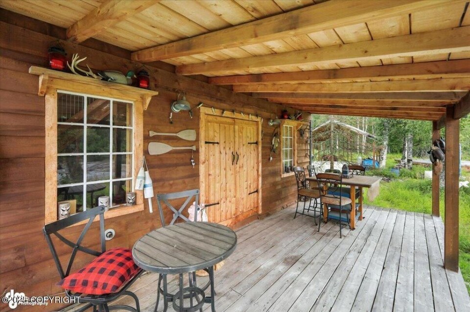 Covered porch seating